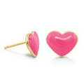 Lauren G. Adams Girls Baby Hearts Post Earrings (Gold/Hot Pink)